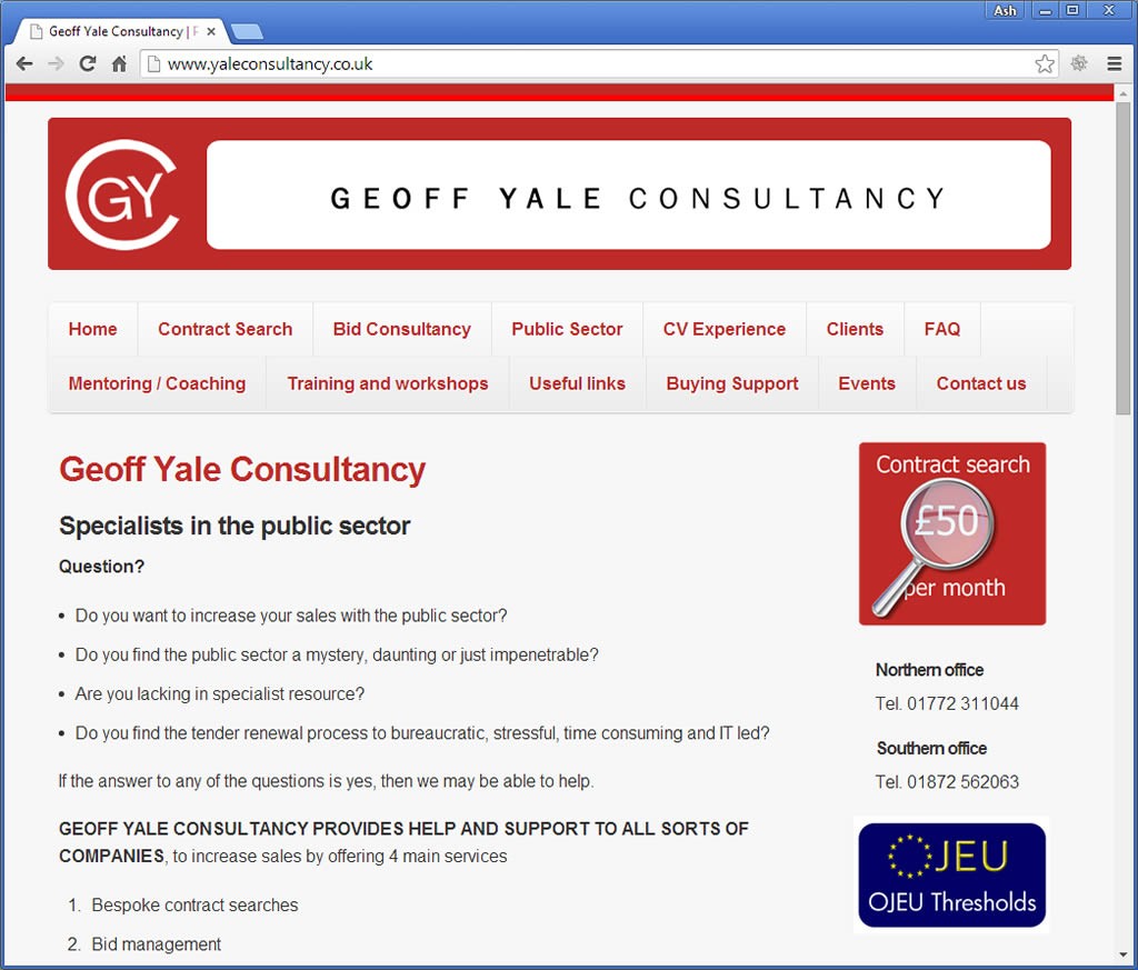 Geoff Yale Consultancy website