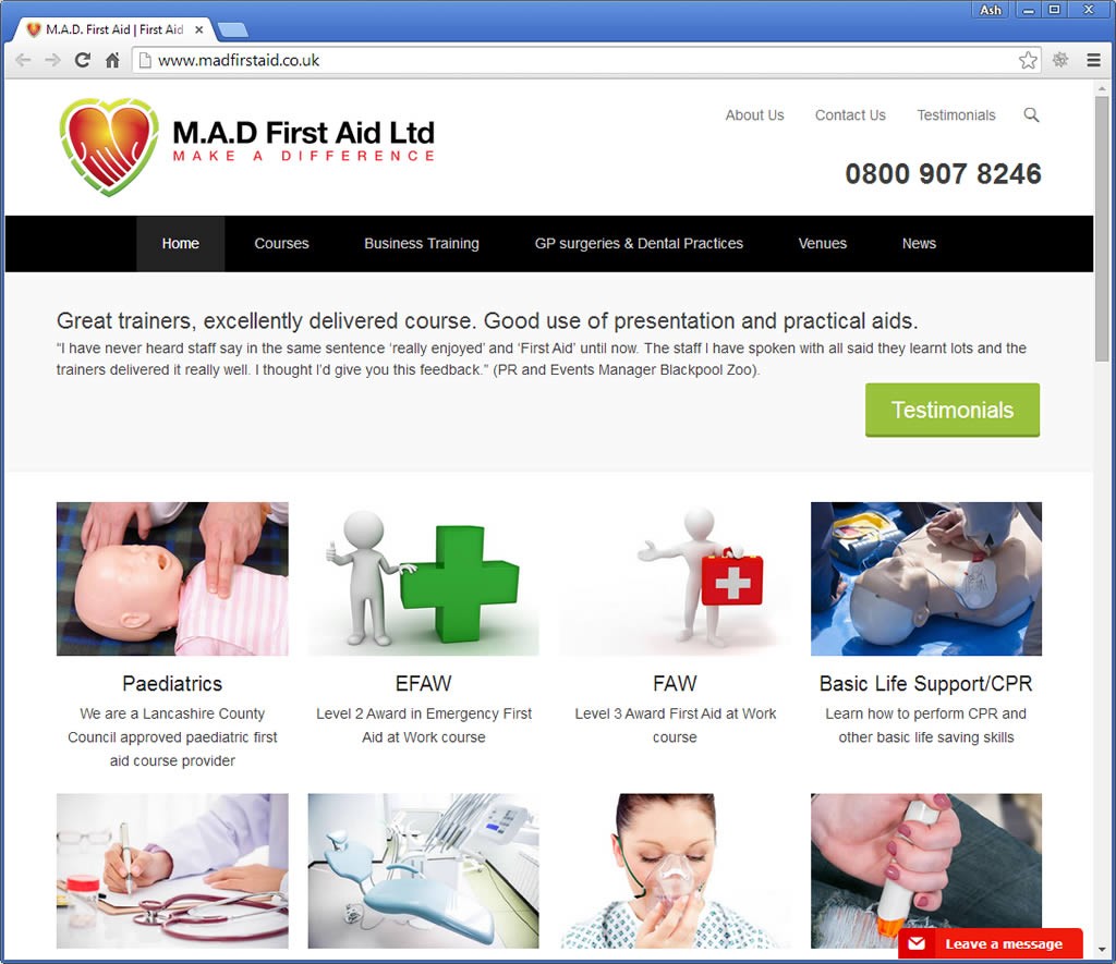 MAD First Aid Limited website